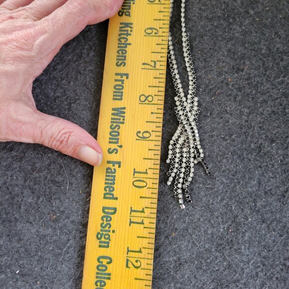 Art Deco Black And White Rhinestone Necklace Choker - Picture 2 of 6